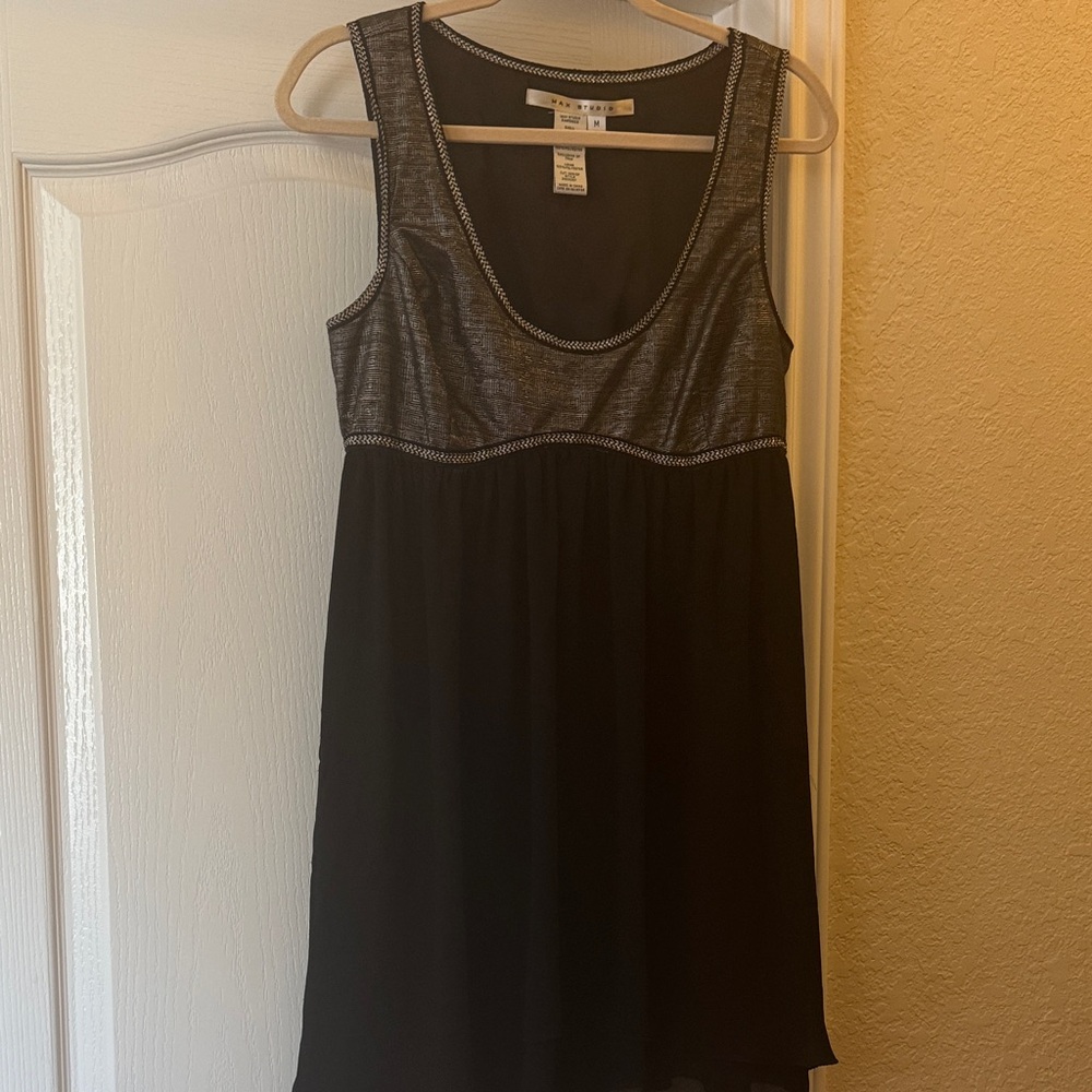 Max Studio Black and Silver Mini Dress